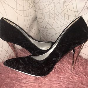 Black velvet heels